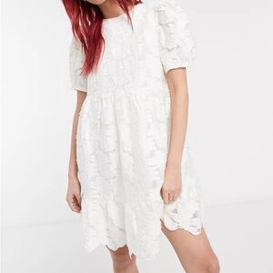 & Other Stories white floral jacquard dress